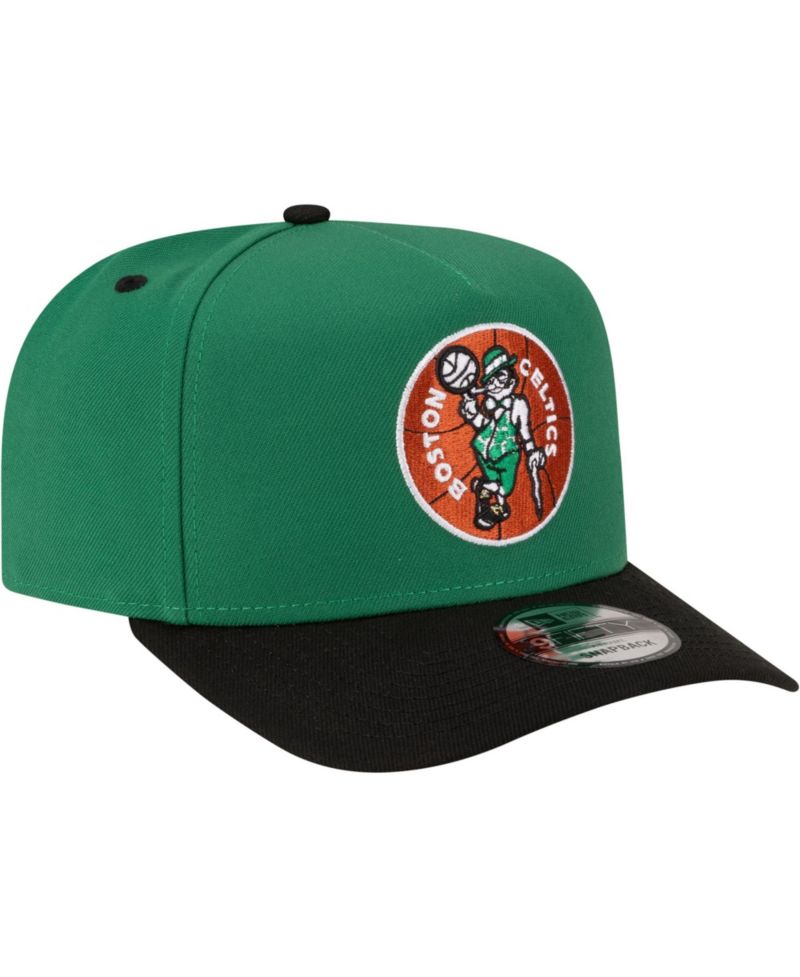 Men's Kelly Green/Black Boston Celtics 80s Throwback A-Frame 9FIFTY Snapback Hat