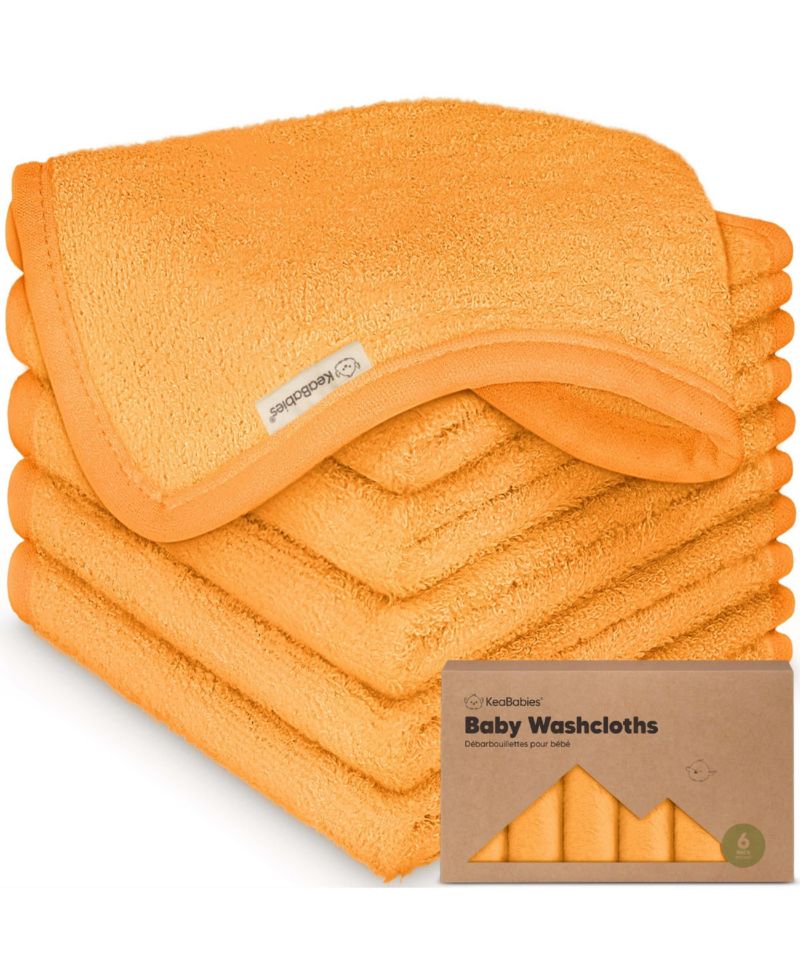 6pk Deluxe Baby Washcloths, Organic and Soft Baby Wash Cloth, Baby Bath Towel, Face Cloths