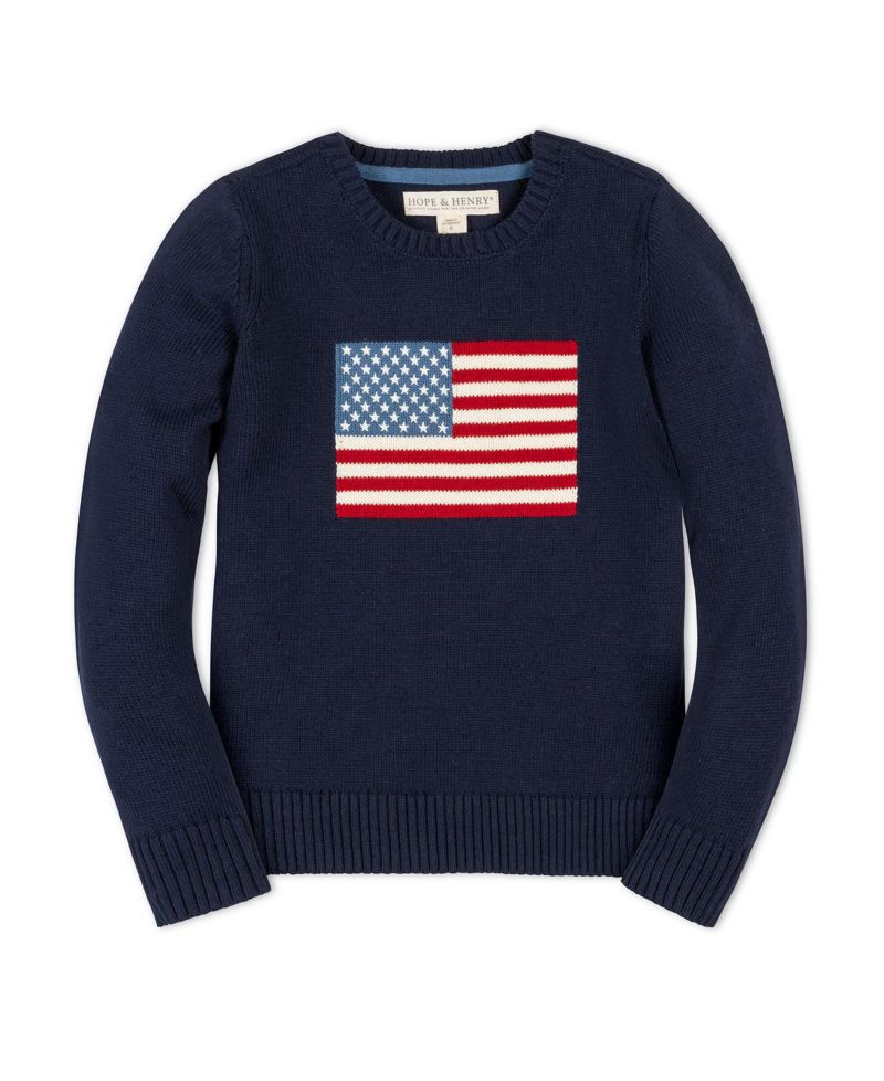 Toddler Boys Hope and Henry Organic Crew Neck Flag Sweater