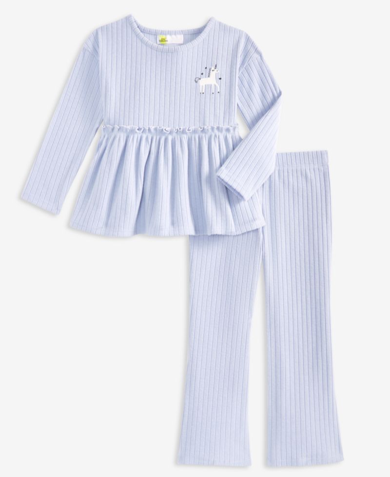 Toddler Girls' 12M-5T Brushed Rib Top & Pants, 2-Piece Set