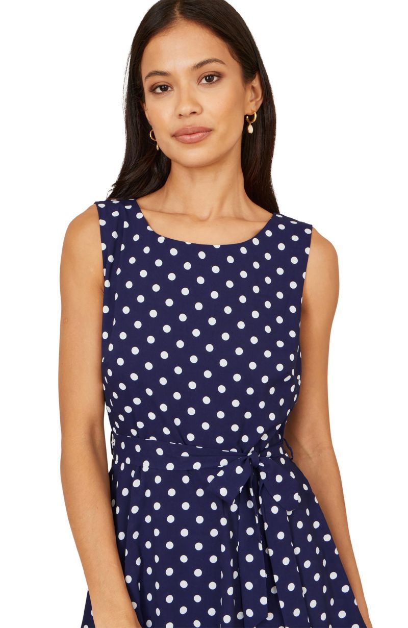Women's Spot Tiered Midi Dress