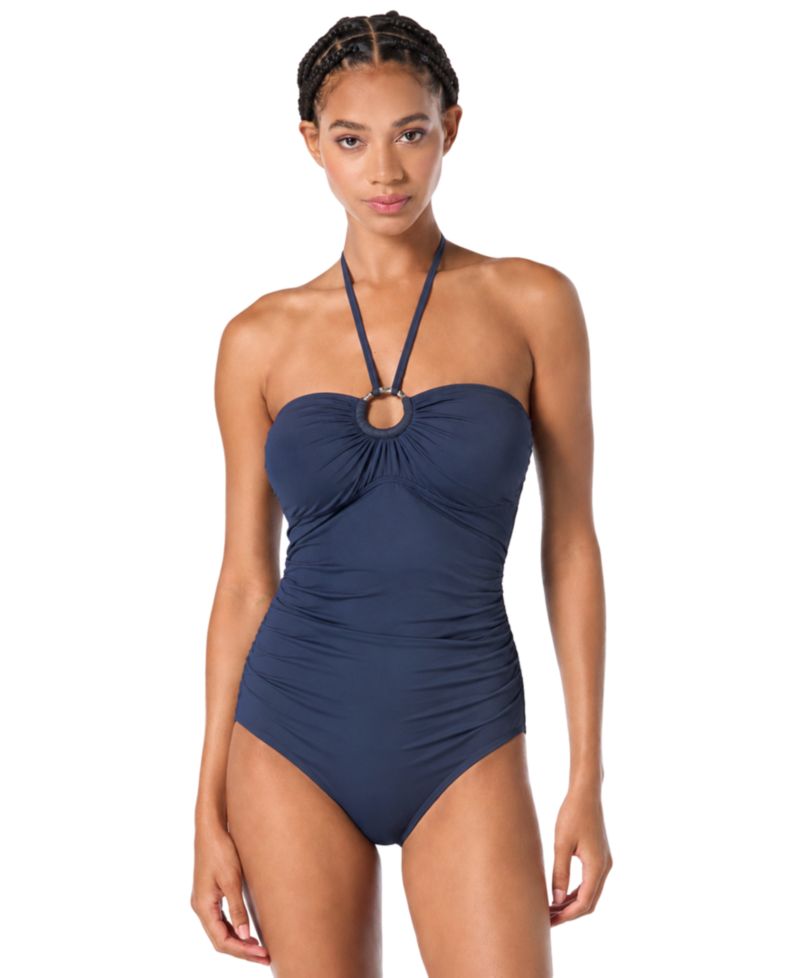 Women's Halter Ruched One-Piece Swimsuit