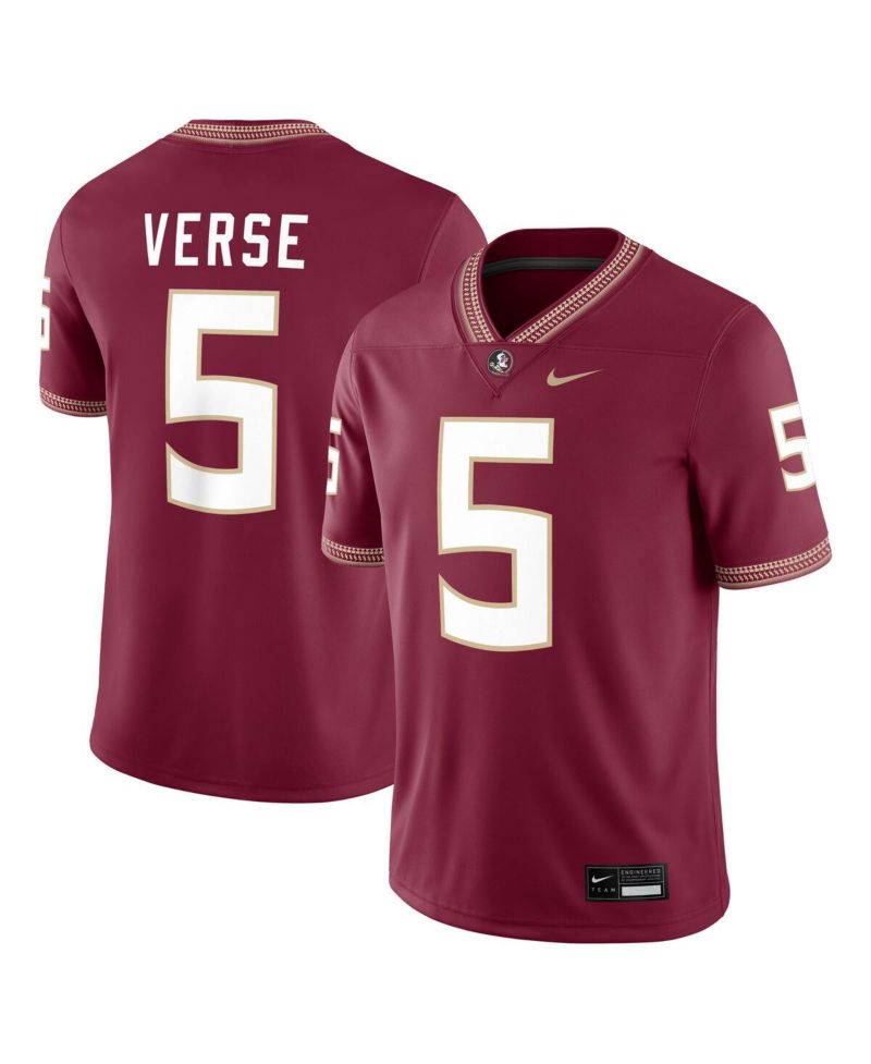 Men's Jared Verse Garnet Florida State Seminoles Player Game Jersey