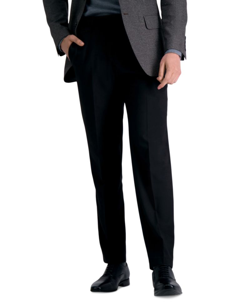 Men’s Premium Comfort Straight-Fit 4-Way Stretch Wrinkle-Free Flat-Front Dress Pants