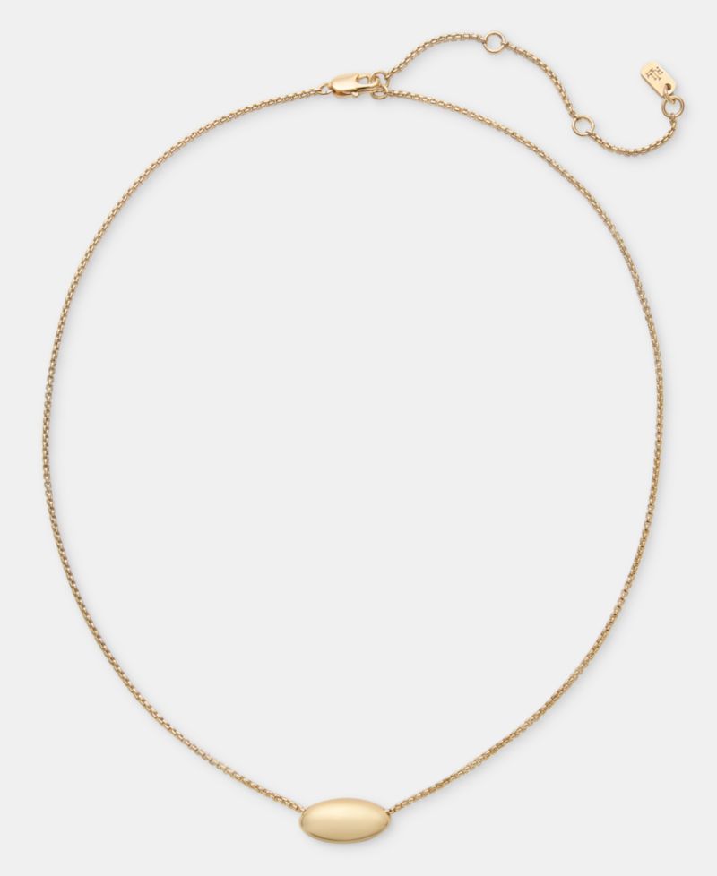Metal-Tone Puffy Pear Pendant Necklace