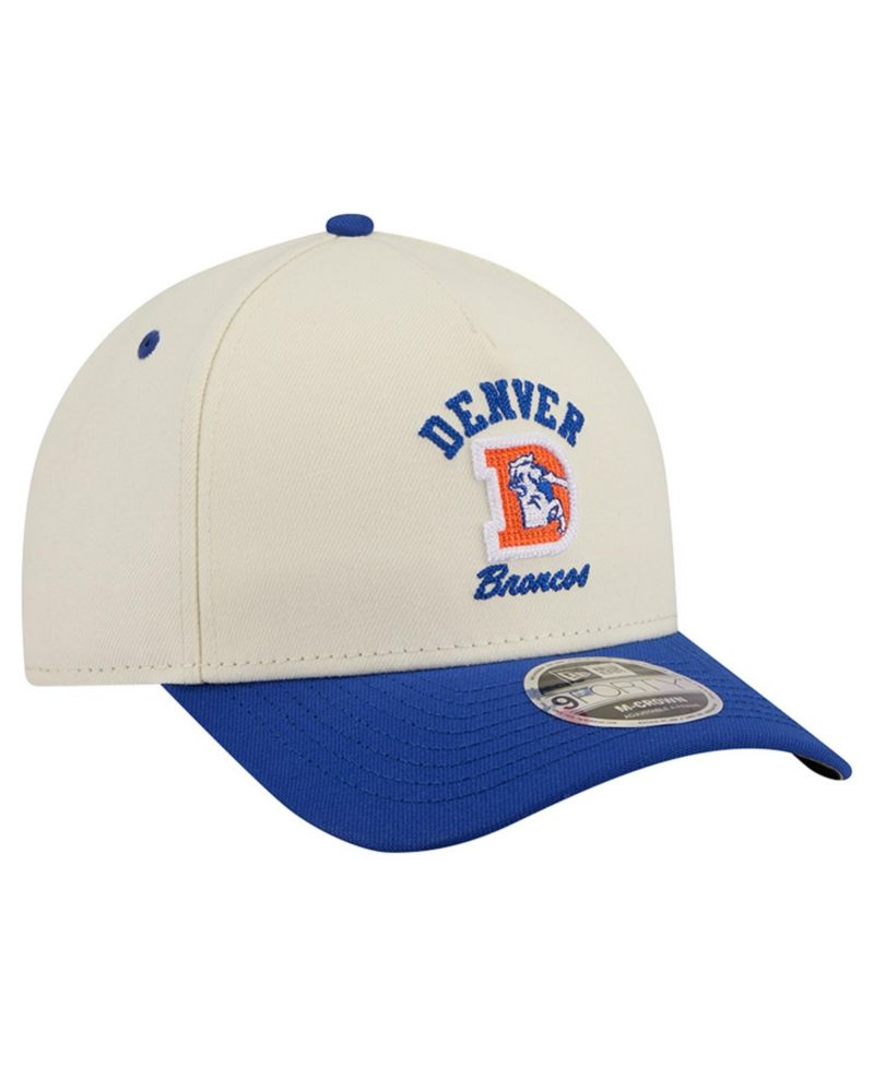 Men's Cream/Royal Denver Broncos Throwback Arch 9FORTY A-Frame M-Crown Adjustable Hat