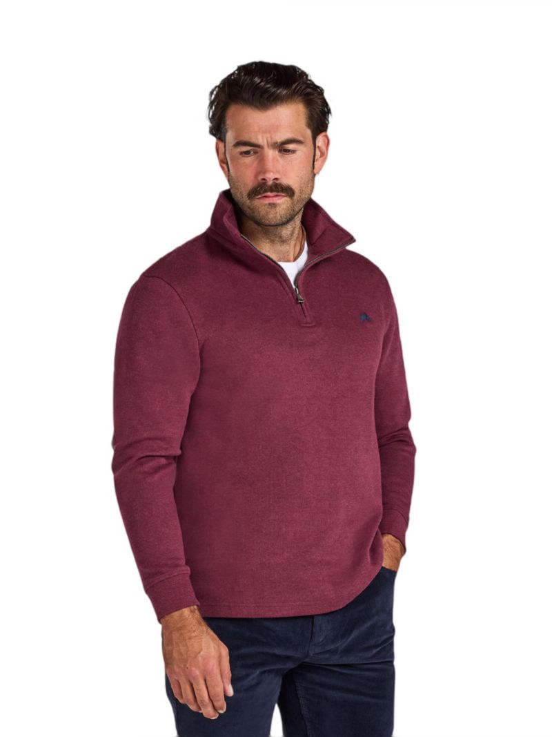 Men's Big & Tall French Rib Quarter Zip Classic-Fit Cotton-Blend Sweatshirt