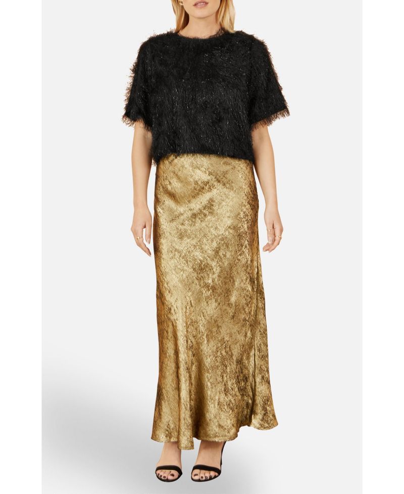 Women's Satin Midi Skirt