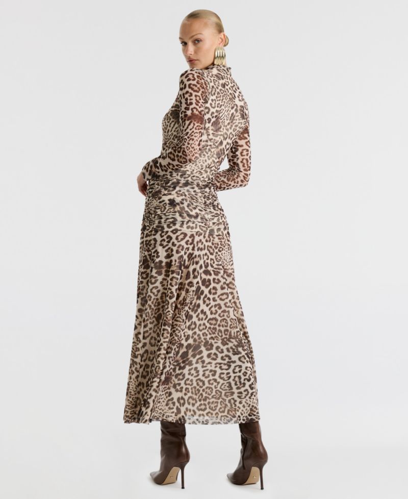 Women's Lea Long-Sleeve Ruched Midi Dress