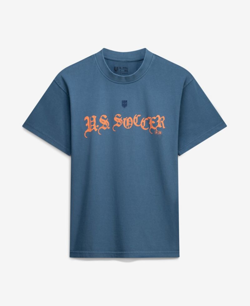 Men's and Women's Blue Host City U.S. Soccer x Los Angeles 2026 Graffiti Vintage T-Shirt