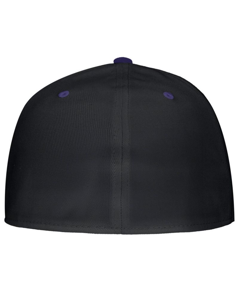 Men's Black TCU Horned Frogs On-Field Baseball Performance Fitted Hat