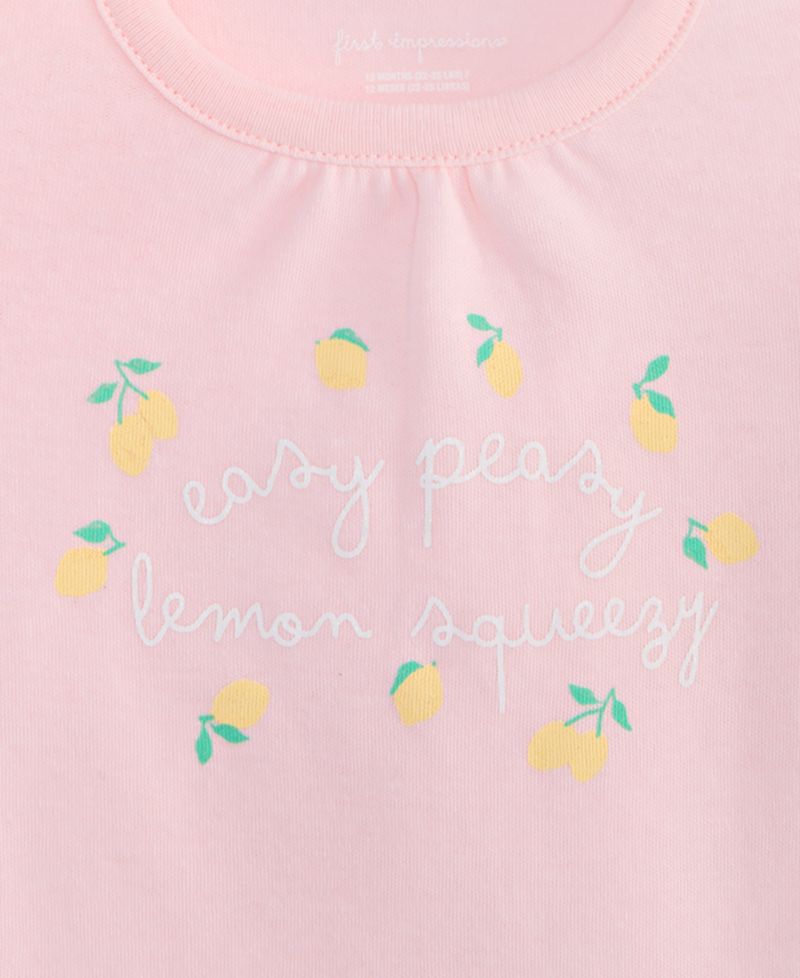 Baby Girls' 3M-24M Mix and Match Lemon Squeezy Flutter-Sleeve T-Shirt