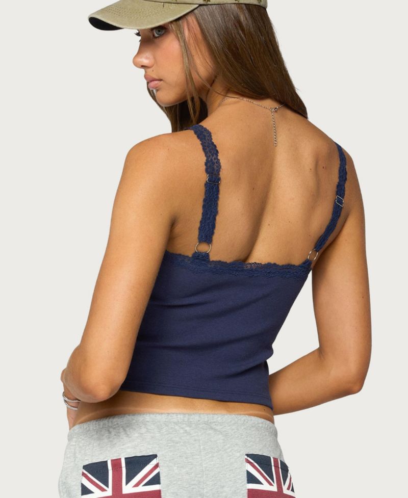 Women's Luschia Lace Trim Scoop Neck Tank Top