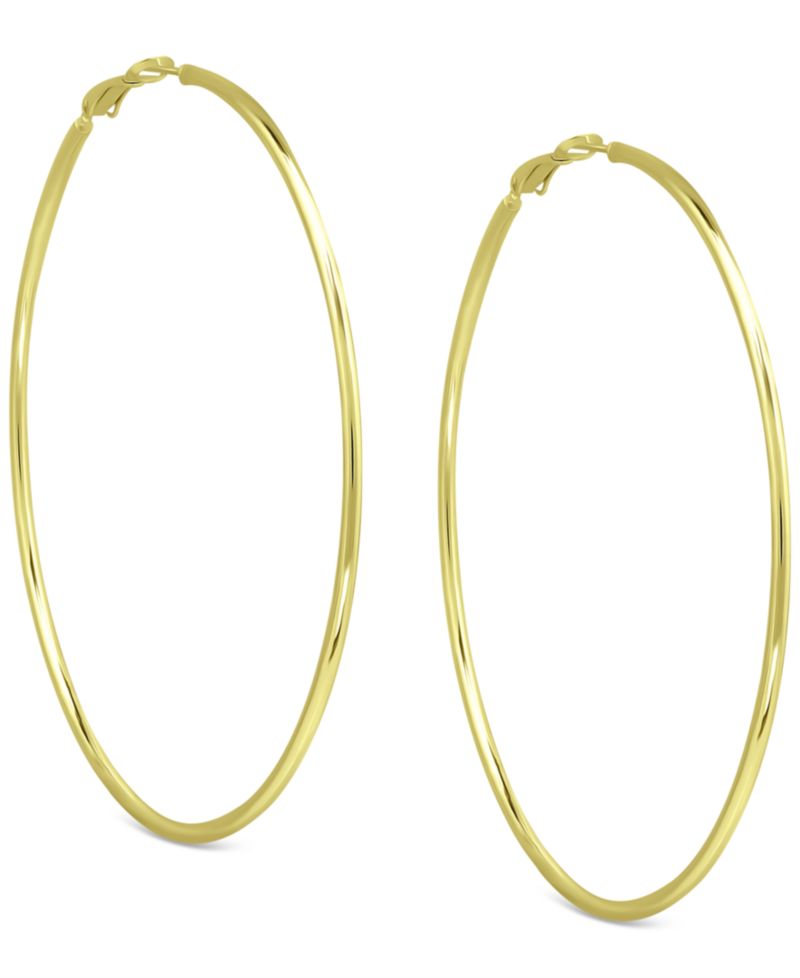 Polished Wire Extra-Large Hoop Earrings, 80mm