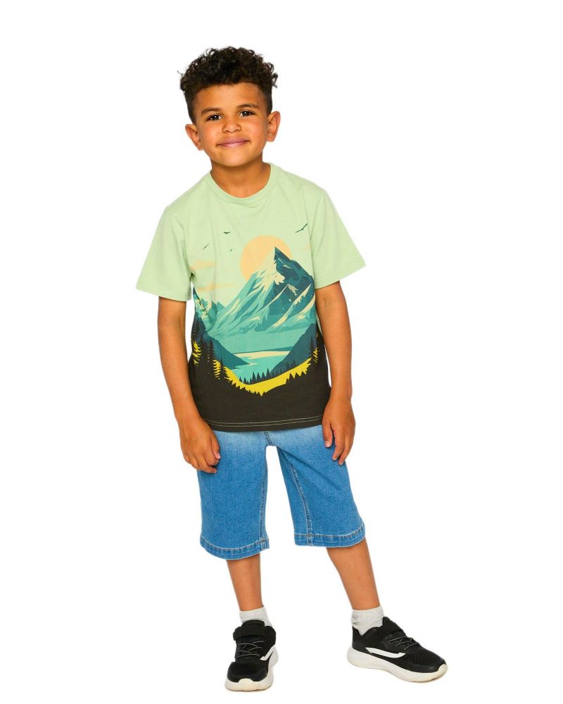 Big Boys Little/ Stretch Jean Bermuda Grey To Blue Gradient