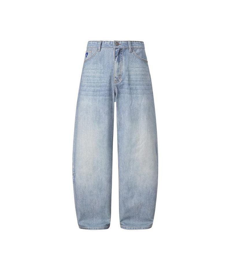 Men's Inverted Graphic Baggy Barrel Jeans
