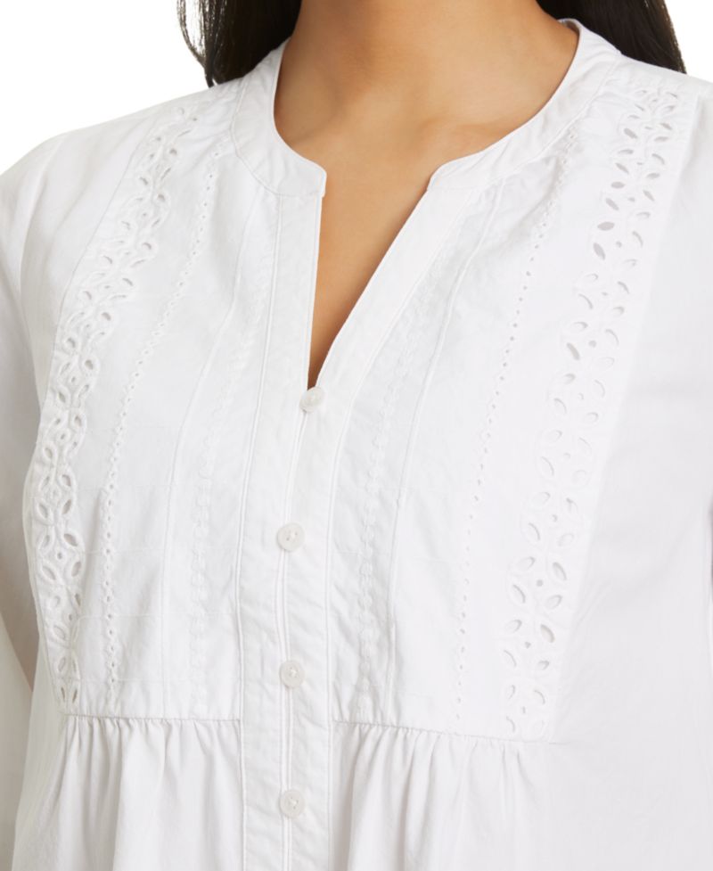 Women's Peplum Button-Front Top