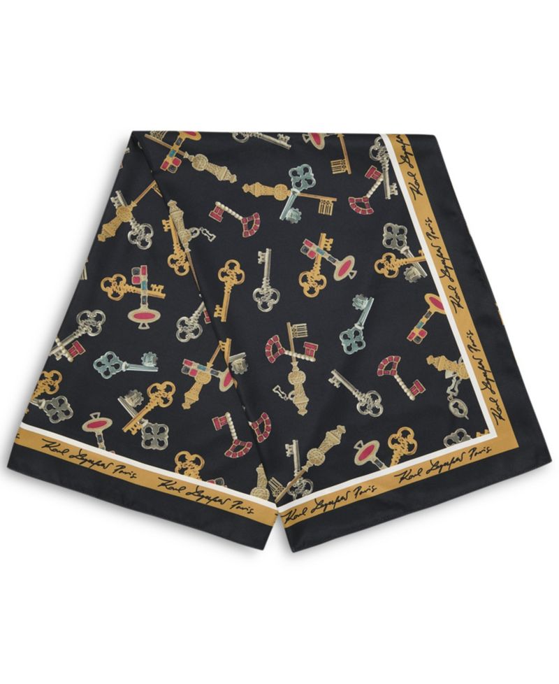 Key Print Square Scarf