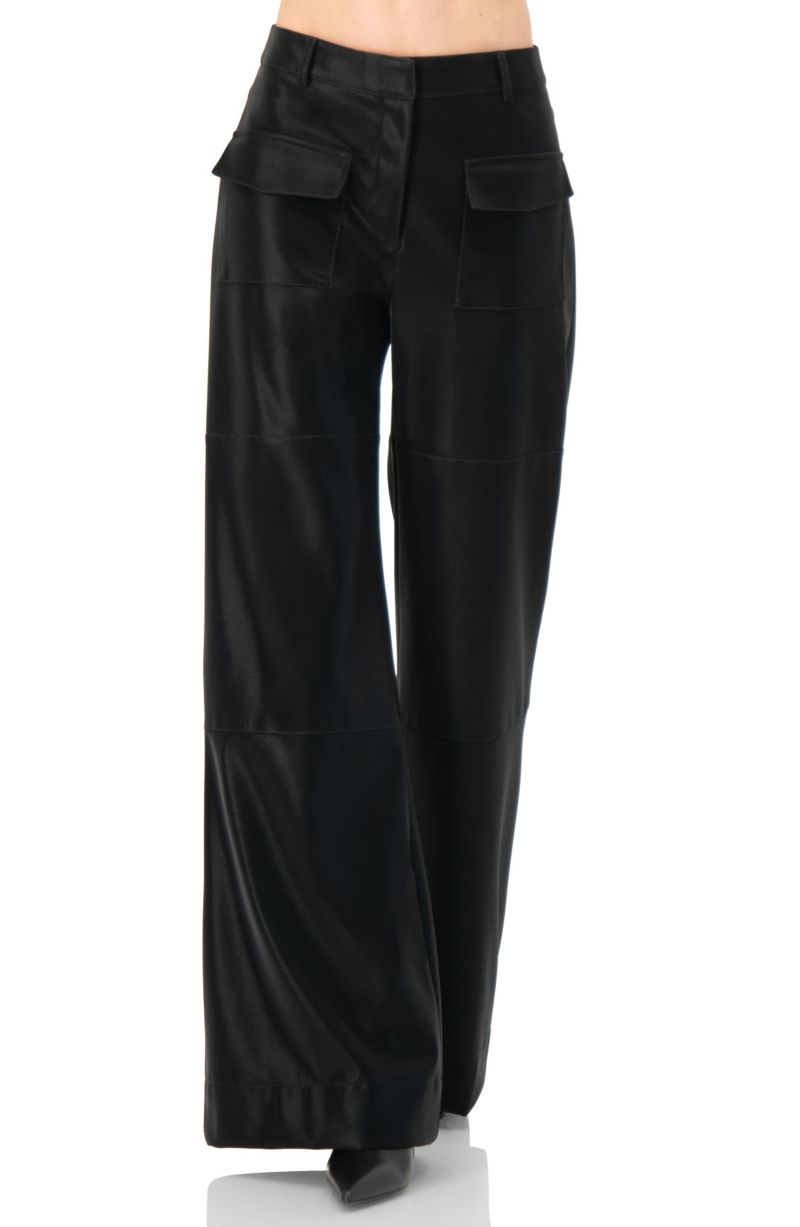 Women's High Shine Semi-Flared Trousers