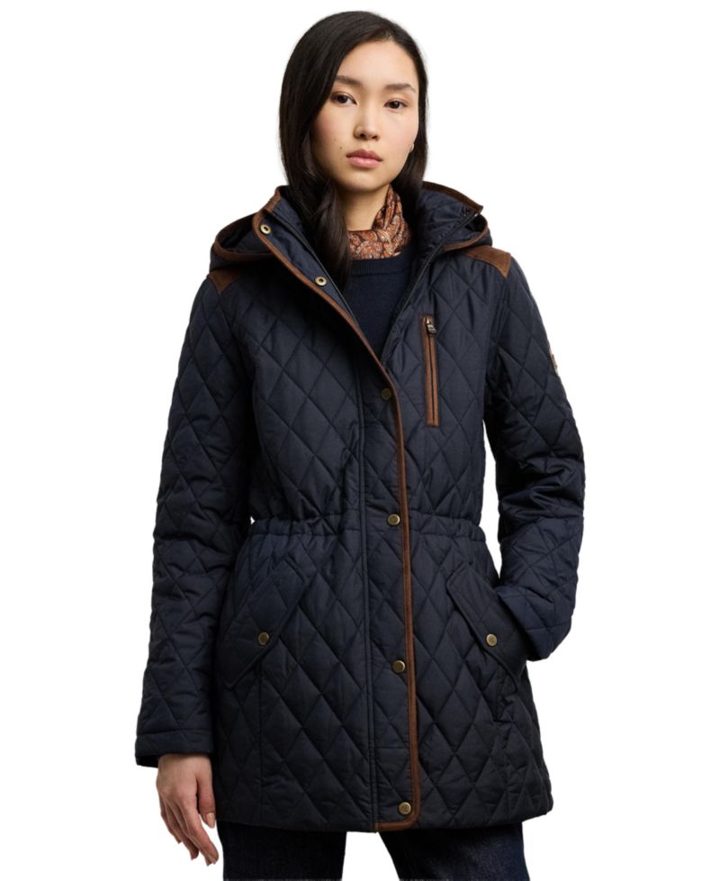 Petite Hooded Quilted Anorak Coat