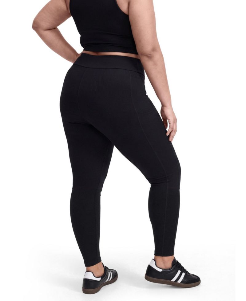 Plus Size TRU Performance Rib V-Band High-Rise Ribbed Active Leggings