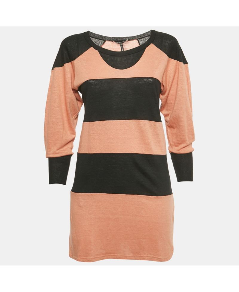 Women's Orange/black Striped Knit Top
