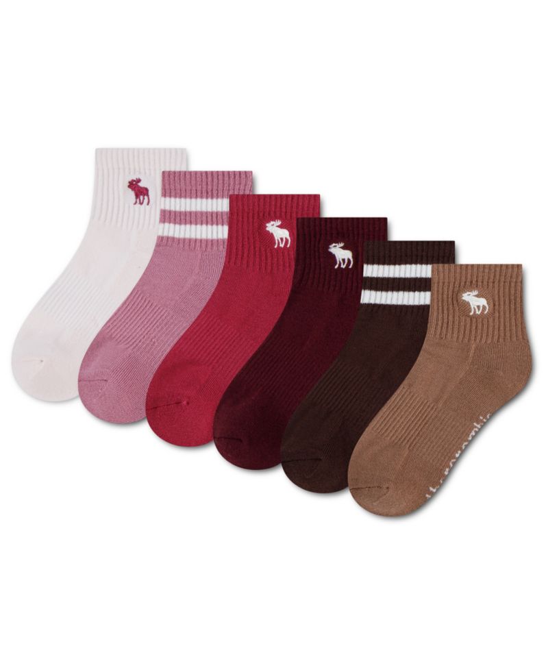 Boys' 5-11 Core Stripe Quarter Socks, 6-Pack