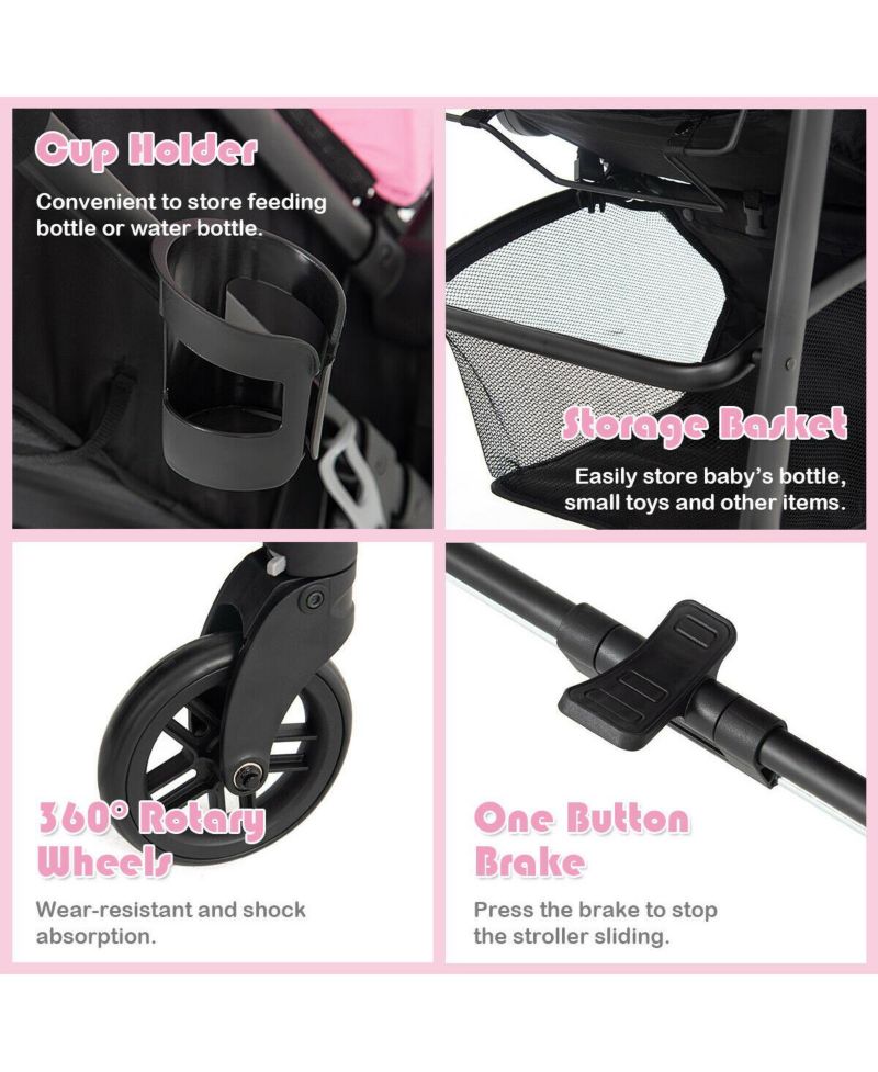 2-in-1 Baby Pushchair with Foldable Design for Newborn Infants