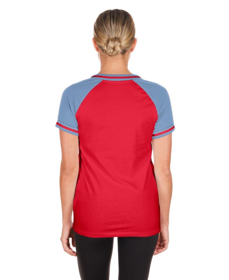 Women's Red Texas Rangers Gameday V-Neck T-Shirt