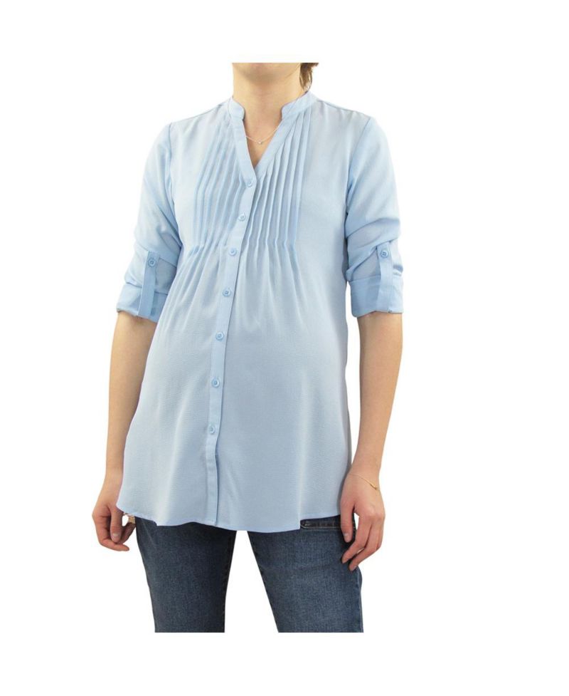 Maternity Pleated Convertible Sleeves Top