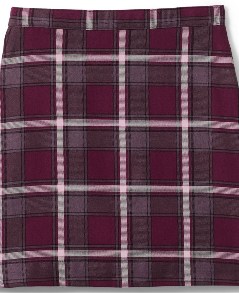 Child School Uniform Girls Plus Plaid A-line Skirt Below the Knee