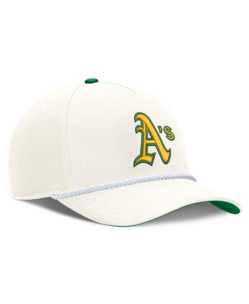 Men's Cream Oakland Athletics Cooperstown Collection Rise Adjustable Hat