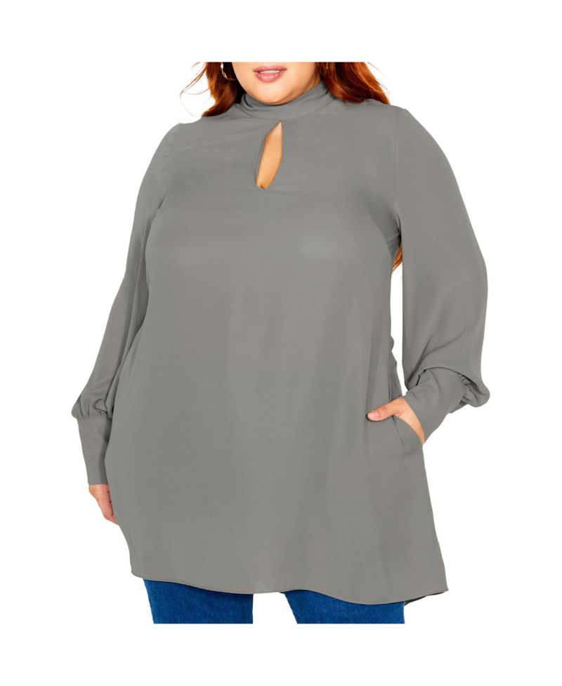 Women's Neck Tie Tunic Top