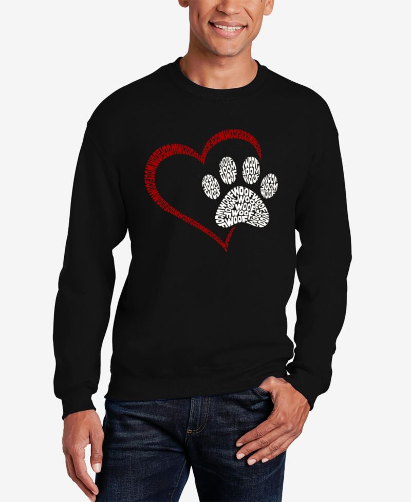 Paw Heart - Men's Word Art Crewneck Sweatshirt