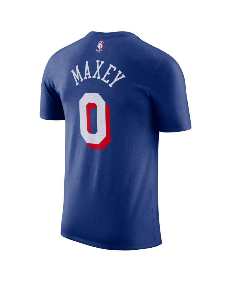 Men's Tyrese Maxey Royal Philadelphia 76ers Icon Edition Name & Number T-Shirt