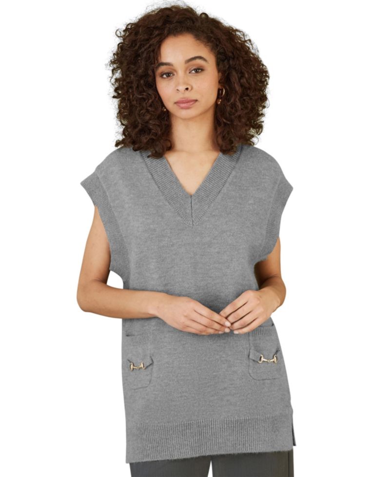 Women's Knitted V-Neck Vest Tunic