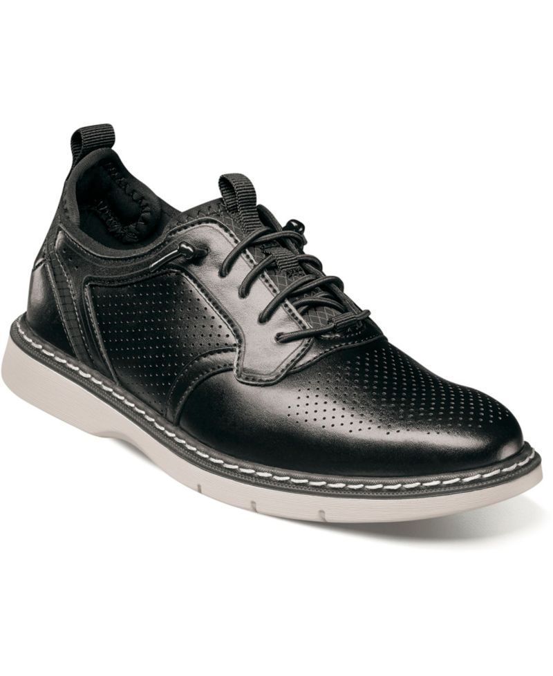 Little and Big Boys Sync Plain Toe Elastic Lace Up Dress Shoe