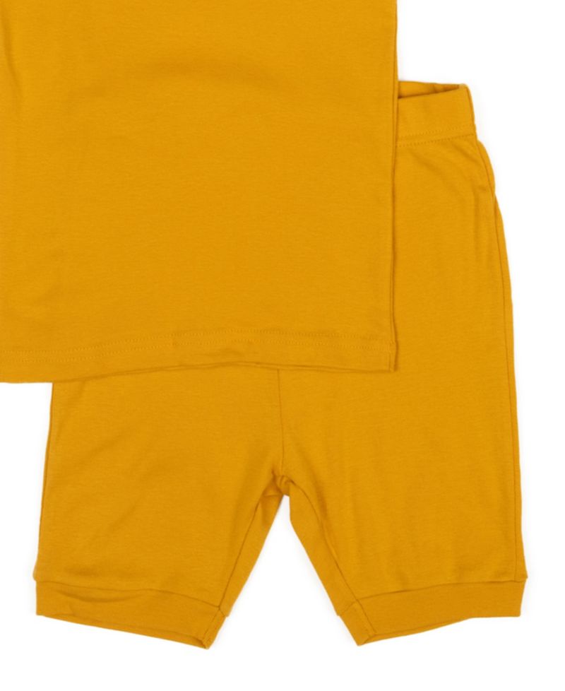 Kids Matching Family Two Piece Cotton Short Sleeve Shirt and Shorts Solid Color Pajamas 6-14