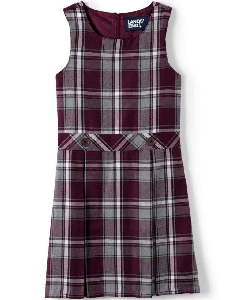 Big Girls Top of Knee Plaid Jumper