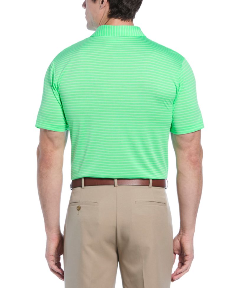 Men's Heathered Feeder Stripe Golf Polo Shirt