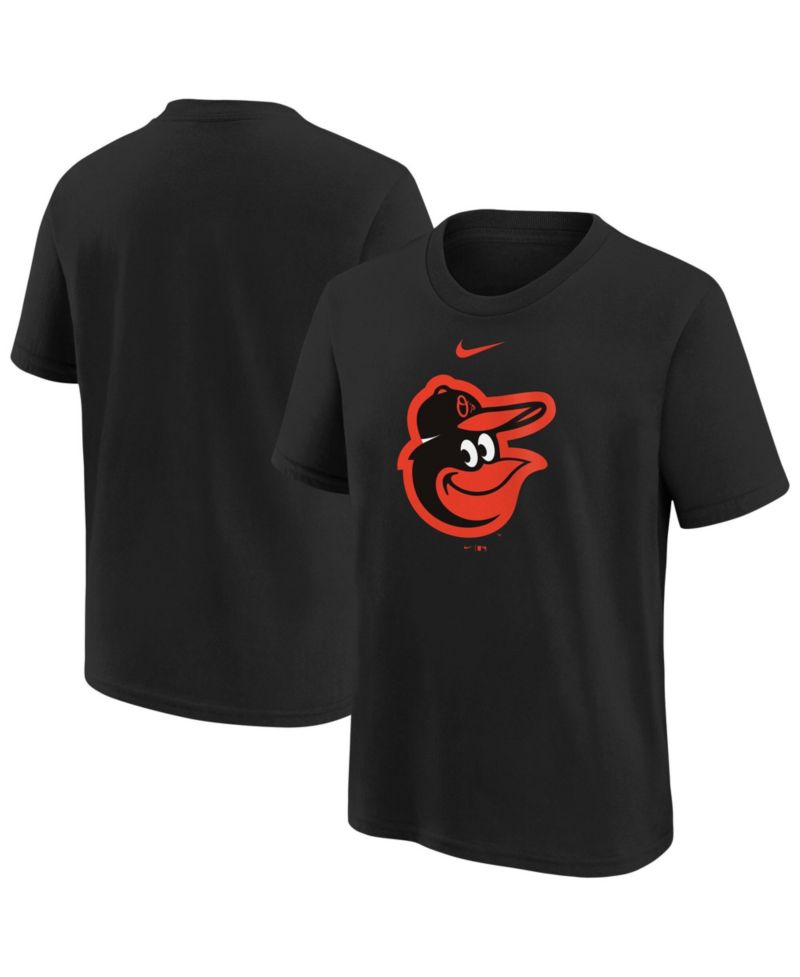 Big Boys and Girls Black Baltimore Orioles Large Logo T-Shirt