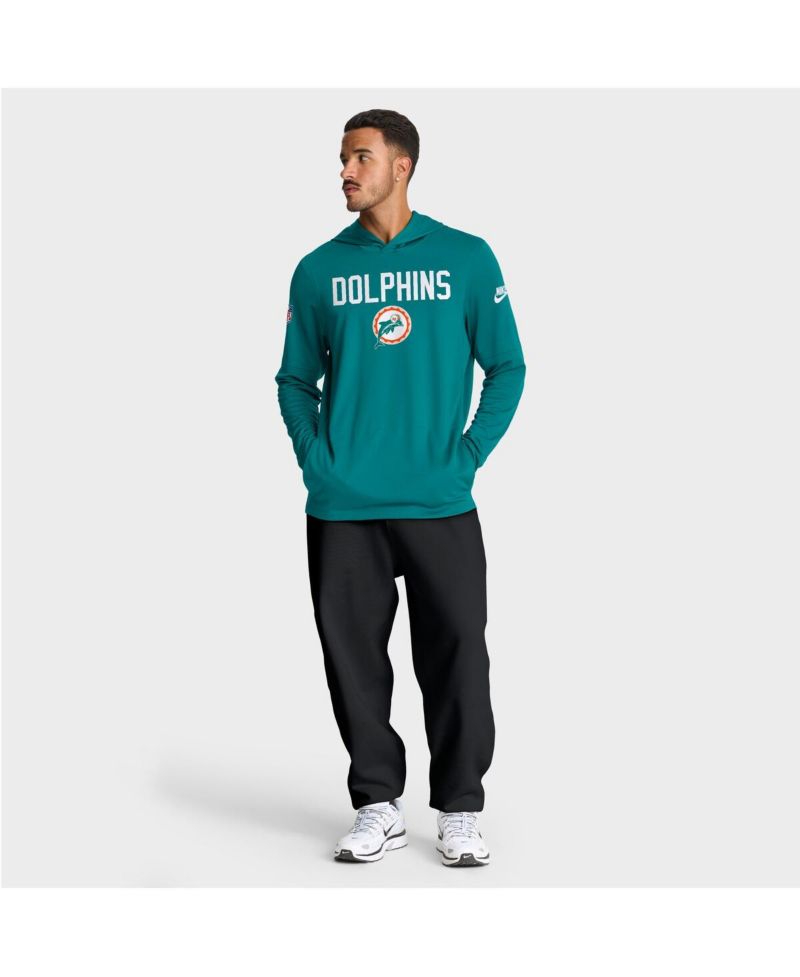 Men's Aqua Miami Dolphins Big & Tall Alt Pack Dri-FIT Long Sleeve Hoodie T-Shirt