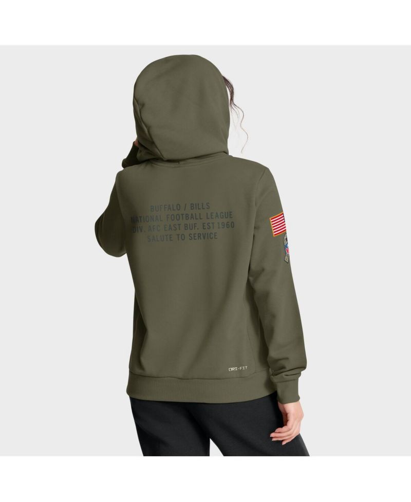 Women's Olive Buffalo Bills 2025 Salute to Service Sideline Standard Issue Dri-FIT Hoodie