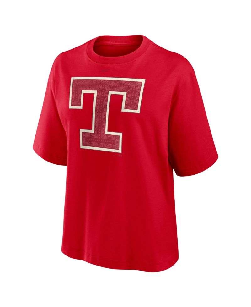 Women's Red Texas Rangers Premium Essentials Relaxed Boxy T-Shirt