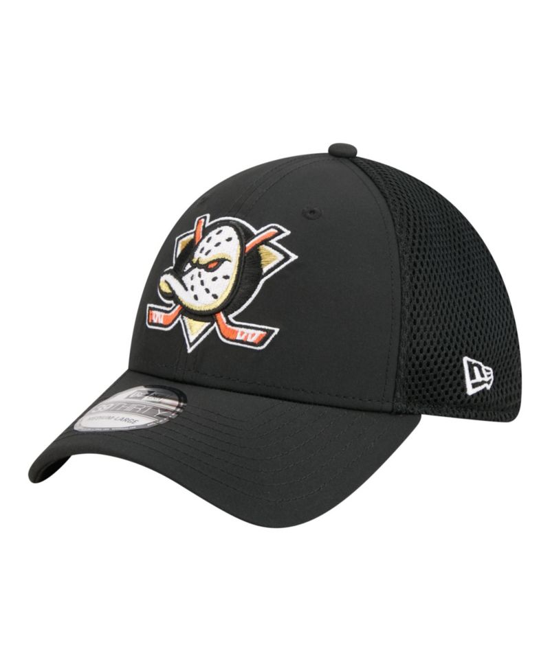 Men's Black Anaheim Ducks Logo 39THIRTY Flex Hat
