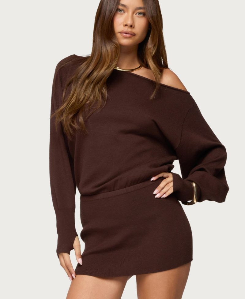 Women's Eve Off Shoulder Knit Mini Dress