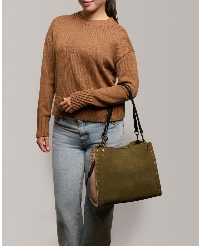 Lenox Studded Triple Entry Satchel