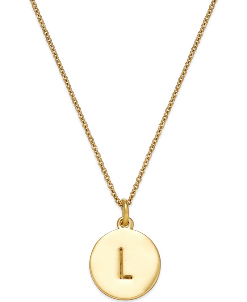 gold plated Initials Pendant Necklace, 17" + 3" Extender