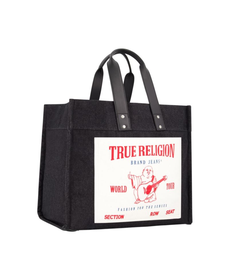 Washed Black Denim Extra Large Tote Bag