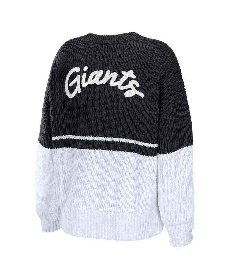 Women's Black, White San Francisco Giants Chunky Pullover Sweater